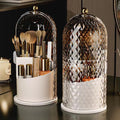 Rotating Makeup Brushes Organizer Case Diamond White