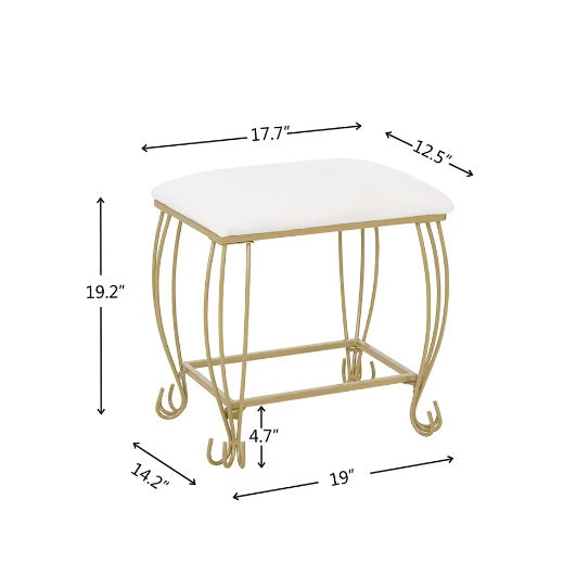 Vanity Table Set With Mirror & Stool