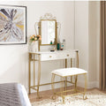 Vanity Table Set With Mirror & Stool