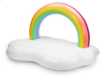 Inflatable Rainbow Cloud Island Float