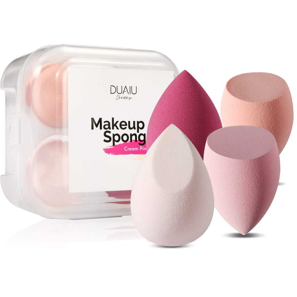 DUAIU 4 Pcs Makeup Beauty Sponge Set with Storage Box